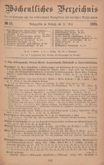Wöchentliches Verzeichnis der erschienenen und der vorbereiteten Neuigkeiten des deutschen Buchhandels. No.19