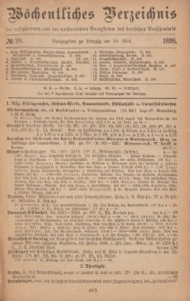 Wöchentliches Verzeichnis der erschienenen und der vorbereiteten Neuigkeiten des deutschen Buchhandels. No.20