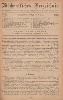 Wöchentliches Verzeichnis der erschienenen und der vorbereiteten Neuigkeiten des deutschen Buchhandels. No.23