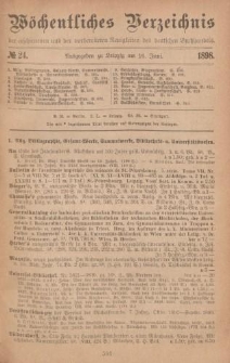 Wöchentliches Verzeichnis der erschienenen und der vorbereiteten Neuigkeiten des deutschen Buchhandels. No.24