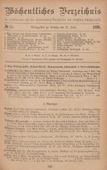 Wöchentliches Verzeichnis der erschienenen und der vorbereiteten Neuigkeiten des deutschen Buchhandels. No.25