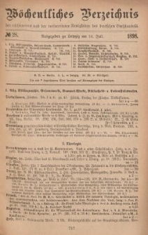 Wöchentliches Verzeichnis der erschienenen und der vorbereiteten Neuigkeiten des deutschen Buchhandels. No.28