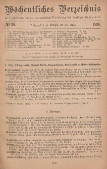 Wöchentliches Verzeichnis der erschienenen und der vorbereiteten Neuigkeiten des deutschen Buchhandels. No.30