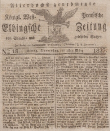 Elbingsche Zeitung, No. 18 Donnerstag, 1 März 1827