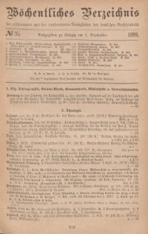 Wöchentliches Verzeichnis der erschienenen und der vorbereiteten Neuigkeiten des deutschen Buchhandels. No.35