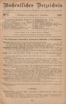 Wöchentliches Verzeichnis der erschienenen und der vorbereiteten Neuigkeiten des deutschen Buchhandels. No.36