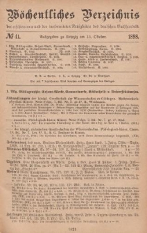 Wöchentliches Verzeichnis der erschienenen und der vorbereiteten Neuigkeiten des deutschen Buchhandels. No.41