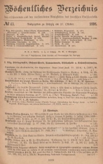 Wöchentliches Verzeichnis der erschienenen und der vorbereiteten Neuigkeiten des deutschen Buchhandels. No.43