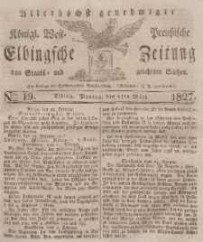 Elbingsche Zeitung, No. 19 Montag, 5 März 1827