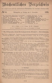 Wöchentliches Verzeichnis der erschienenen und der vorbereiteten Neuigkeiten des deutschen Buchhandels. No.44