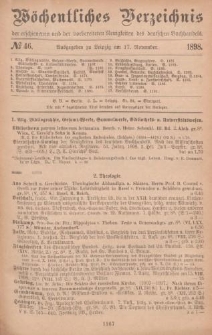 Wöchentliches Verzeichnis der erschienenen und der vorbereiteten Neuigkeiten des deutschen Buchhandels. No.46