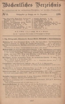 Wöchentliches Verzeichnis der erschienenen und der vorbereiteten Neuigkeiten des deutschen Buchhandels. No.51