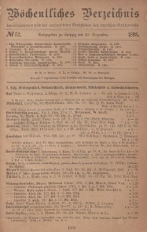 Wöchentliches Verzeichnis der erschienenen und der vorbereiteten Neuigkeiten des deutschen Buchhandels. No.52