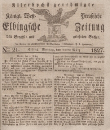 Elbingsche Zeitung, No. 21 Montag, 12 März 1827