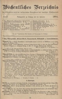 Wöchentliches Verzeichnis der erschienenen und der vorbereiteten Neuigkeiten des deutschen Buchhandels. No.2