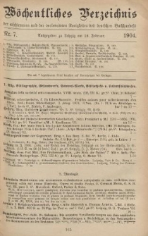 Wöchentliches Verzeichnis der erschienenen und der vorbereiteten Neuigkeiten des deutschen Buchhandels. No.7