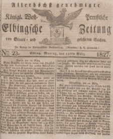 Elbingsche Zeitung, No. 23 Montag, 19 März 1827