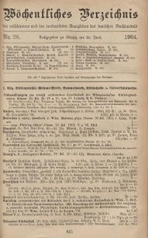 Wöchentliches Verzeichnis der erschienenen und der vorbereiteten Neuigkeiten des deutschen Buchhandels. No.26