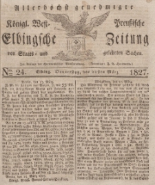 Elbingsche Zeitung, No. 24 Donnerstag, 22 März 1827