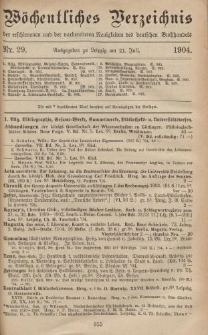 Wöchentliches Verzeichnis der erschienenen und der vorbereiteten Neuigkeiten des deutschen Buchhandels. No.29