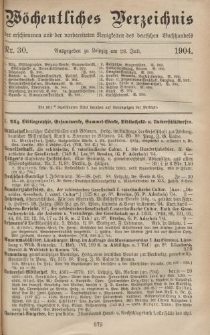 Wöchentliches Verzeichnis der erschienenen und der vorbereiteten Neuigkeiten des deutschen Buchhandels. No.30