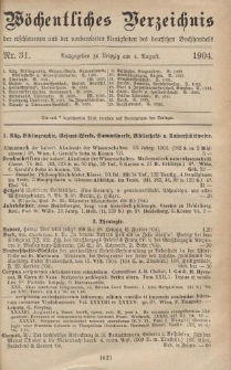 Wöchentliches Verzeichnis der erschienenen und der vorbereiteten Neuigkeiten des deutschen Buchhandels. No.31
