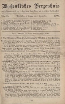 Wöchentliches Verzeichnis der erschienenen und der vorbereiteten Neuigkeiten des deutschen Buchhandels. No.36