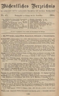 Wöchentliches Verzeichnis der erschienenen und der vorbereiteten Neuigkeiten des deutschen Buchhandels. No.45