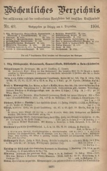 Wöchentliches Verzeichnis der erschienenen und der vorbereiteten Neuigkeiten des deutschen Buchhandels. No.49