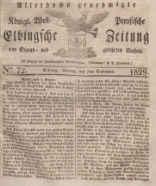 Elbingsche Zeitung, No. 72 Montag, 7 September 1829