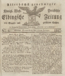 Elbingsche Zeitung, No. 6 Donnerstag, 18 Januar 1827
