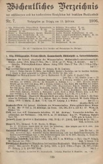 Wöchentliches Verzeichnis der erschienenen und der vorbereiteten Neuigkeiten des deutschen Buchhandels. No.7