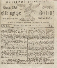 Elbingsche Zeitung, No. 63 Montag, 6 August 1827