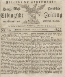 Elbingsche Zeitung, No. 65 Montag, 13 August 1827