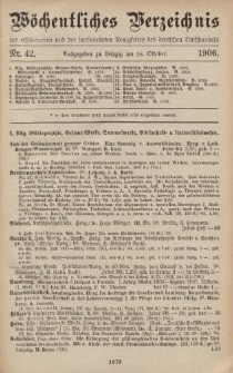 Wöchentliches Verzeichnis der erschienenen und der vorbereiteten Neuigkeiten des deutschen Buchhandels. No.42