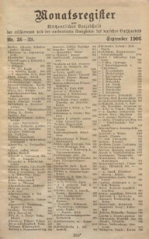 Monatsregister zum Wöchentliches Verzeichnis der erschienenen und der vorbereiteten Neuigkeiten des deutschen Buchhandels. No. 36 - 39