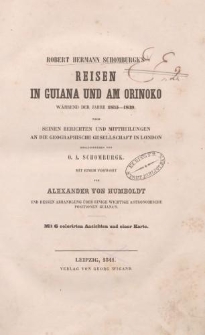 Robert Hermann Schomburgk’s Reisen in Guiana und am Orinoko während der Jahren 1835-1839 […]
