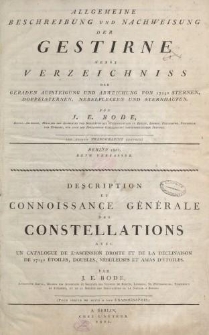 Allgemeine Beschreibung und Nachweisung der Gestirne nebst Verzeichniss der geraden Aufsteigung und Abweichung von 17240 Sternen, Dopplsternen, Nebelflecken und Sternhaufen