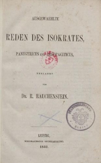Ausgewaehlte Reden des Isokrates, Panegyricus und Areopagiticus
