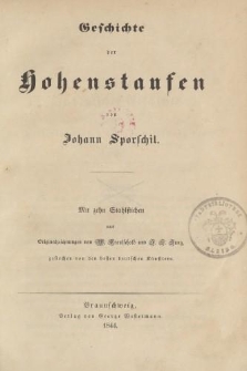 Geschichte der Hohenstaufen von Johann Sporschil