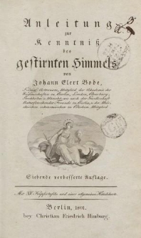 Anleitung zur Kenntniß des gestirnten Himmels von Johann Elert Bode