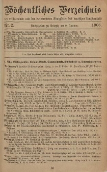 Wöchentliches Verzeichnis der erschienenen und der vorbereiteten Neuigkeiten des deutschen Buchhandels. No.2