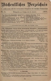 Wöchentliches Verzeichnis der erschienenen und der vorbereiteten Neuigkeiten des deutschen Buchhandels. No.4