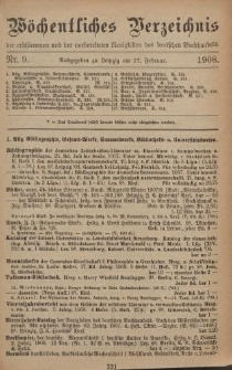 Wöchentliches Verzeichnis der erschienenen und der vorbereiteten Neuigkeiten des deutschen Buchhandels. No.9