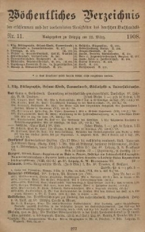 Wöchentliches Verzeichnis der erschienenen und der vorbereiteten Neuigkeiten des deutschen Buchhandels. No.11