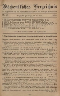 Wöchentliches Verzeichnis der erschienenen und der vorbereiteten Neuigkeiten des deutschen Buchhandels. No.13
