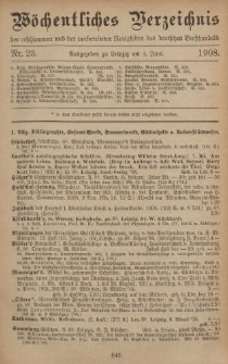 Wöchentliches Verzeichnis der erschienenen und der vorbereiteten Neuigkeiten des deutschen Buchhandels. No.23