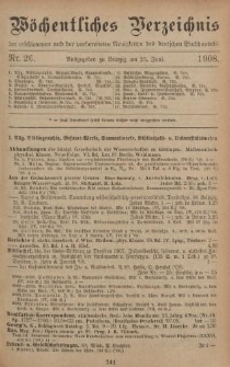 Wöchentliches Verzeichnis der erschienenen und der vorbereiteten Neuigkeiten des deutschen Buchhandels. No.26