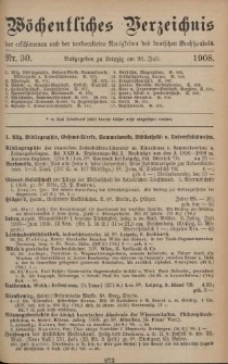 Wöchentliches Verzeichnis der erschienenen und der vorbereiteten Neuigkeiten des deutschen Buchhandels. No.30