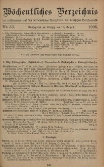 Wöchentliches Verzeichnis der erschienenen und der vorbereiteten Neuigkeiten des deutschen Buchhandels. No.33